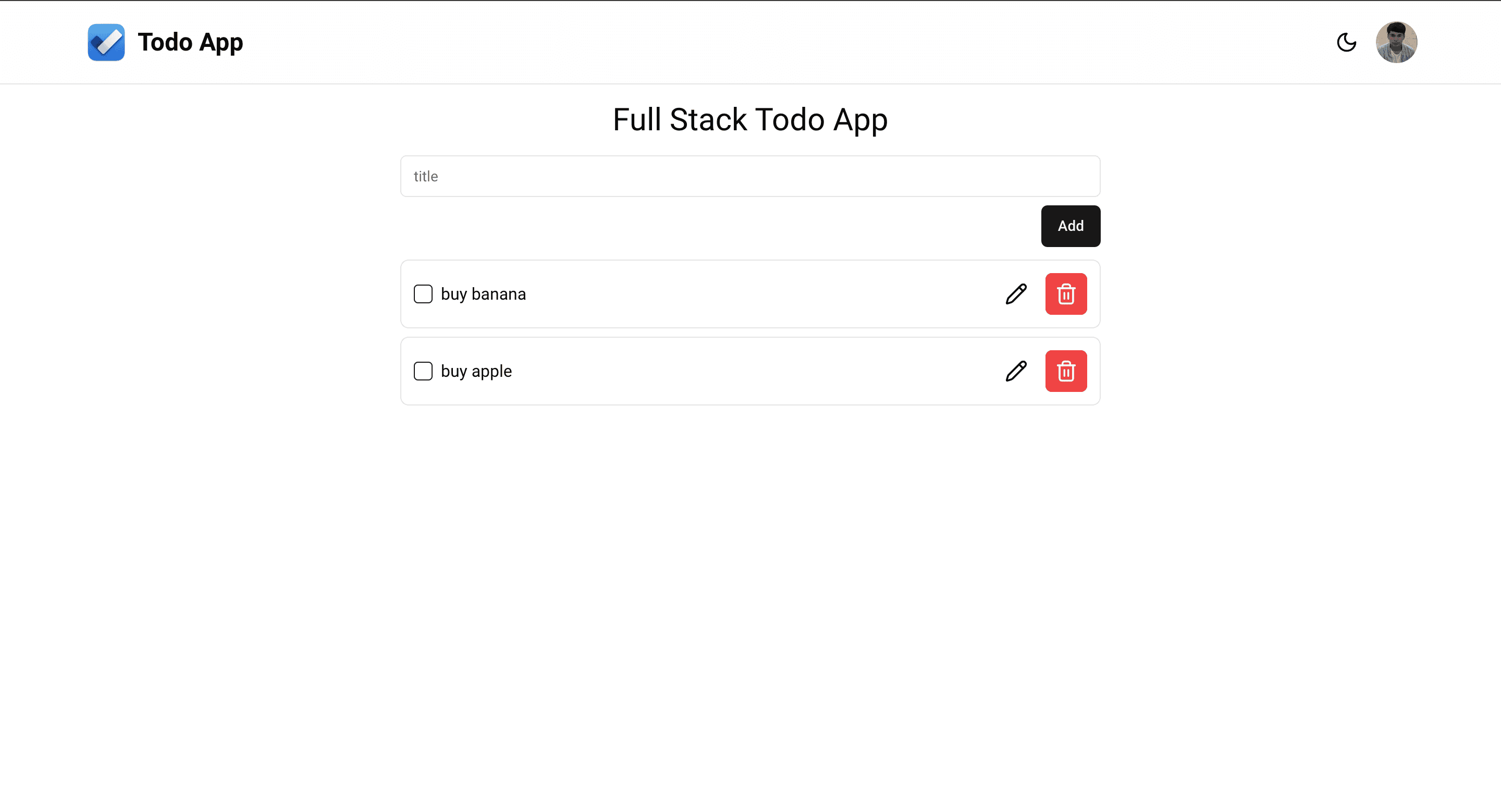 Full Stack Todo App